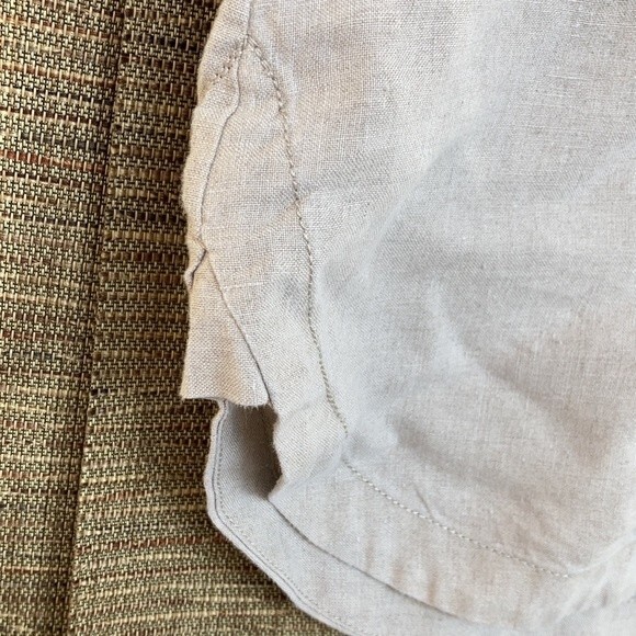 Tommy Bahama pure linen embroidered shirt in natural linen color. - Picture 3 of 6